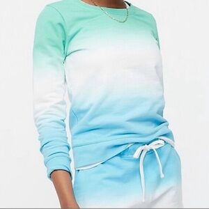 J. Crew Dip-Dyed Ombré Crewneck Sweatshirt Sz Medium